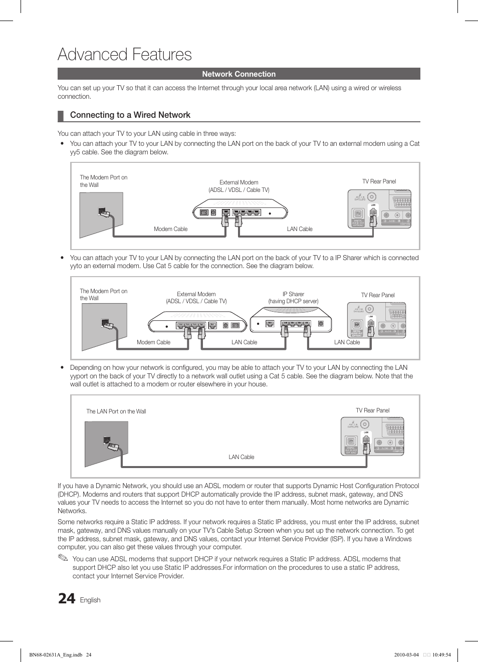 Advanced features | Samsung LE40C670M1Q User Manual | Page 24 / 164