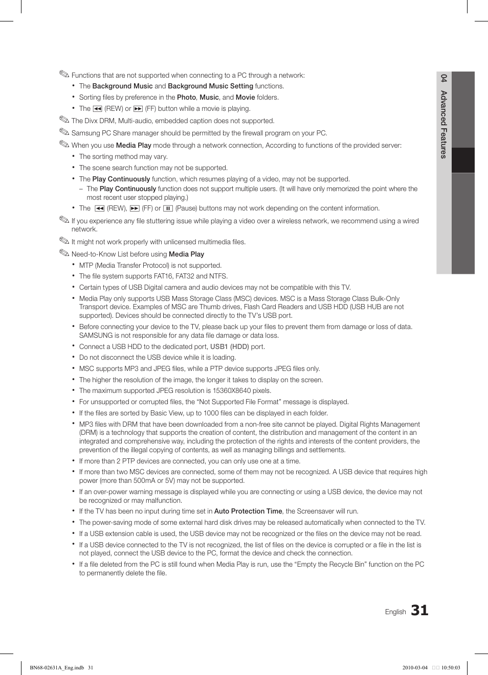 Samsung LE40C670M1Q User Manual | Page 31 / 164