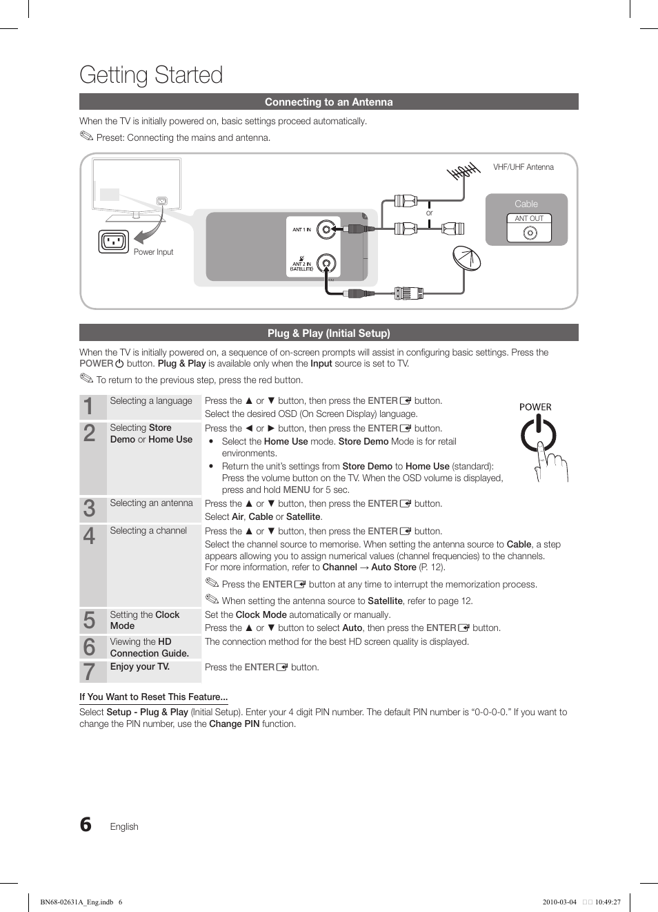 Getting started, Ⱥ - ȼ | Samsung LE40C670M1Q User Manual | Page 6 / 164