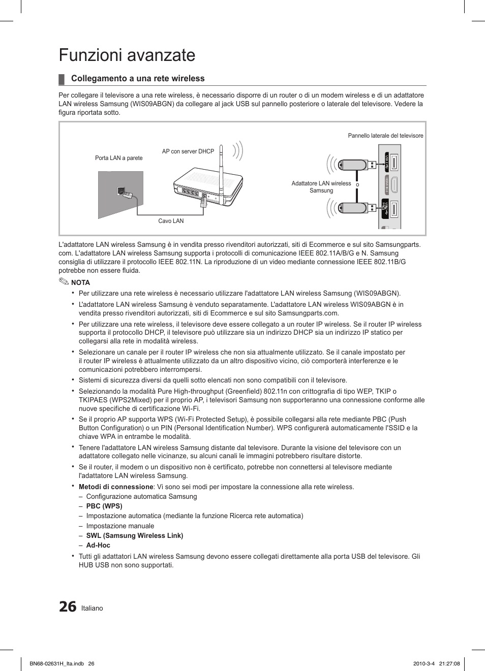 Funzioni avanzate | Samsung LE40C670M1Q User Manual | Page 80 / 164