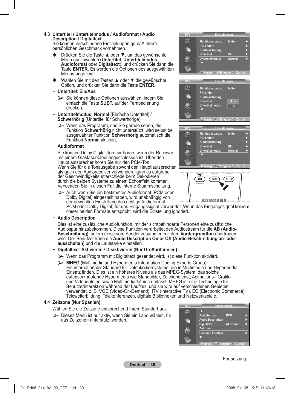 Samsung PS42A416C1D User Manual | Page 138 / 394