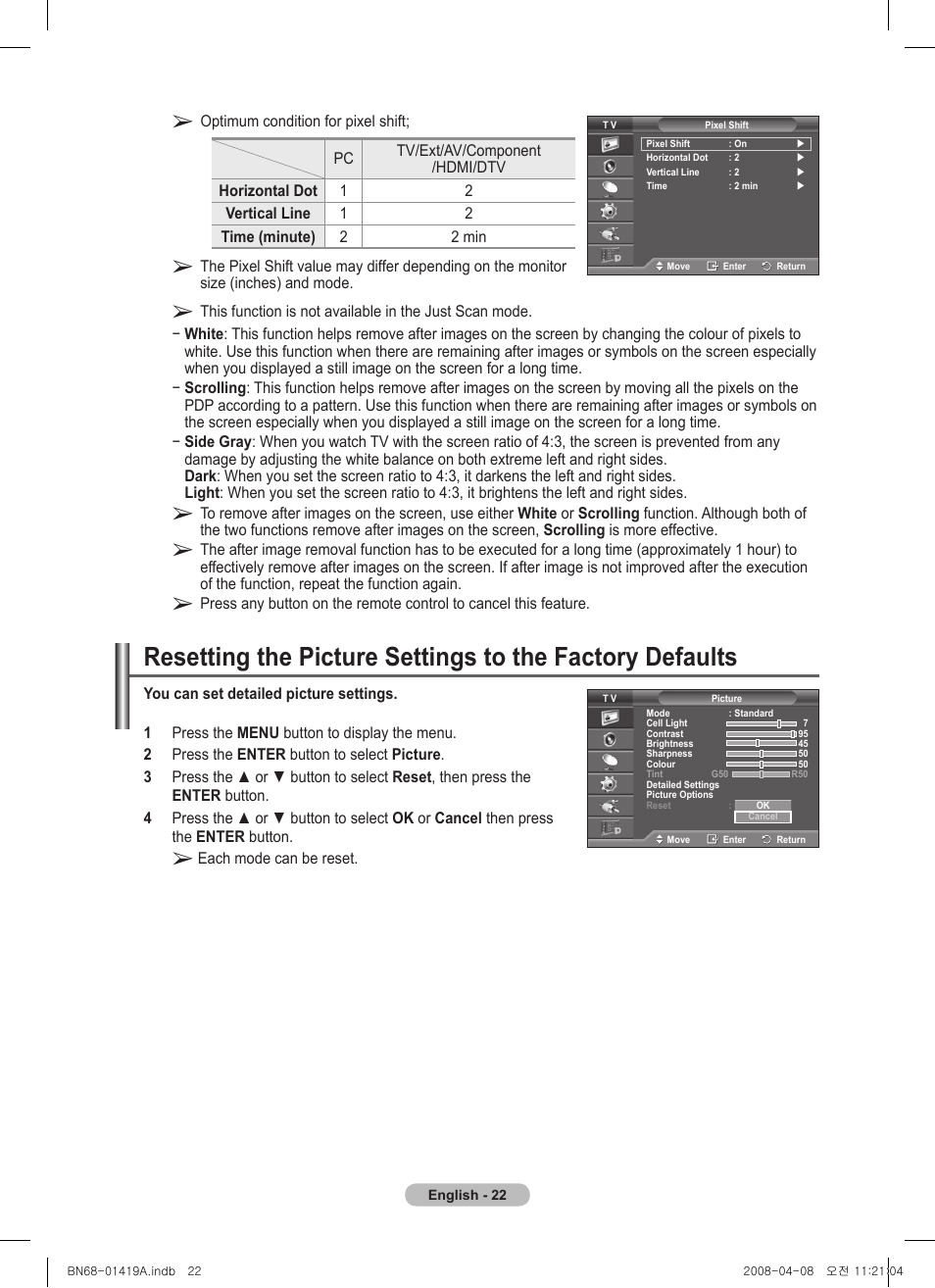 Samsung PS42A416C1D User Manual | Page 22 / 394