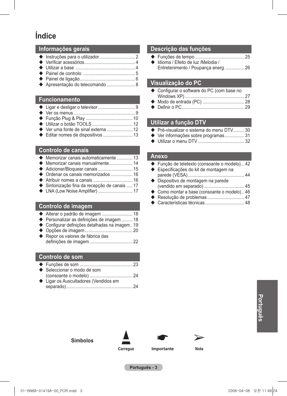 Índice | Samsung PS42A416C1D User Manual | Page 298 / 394