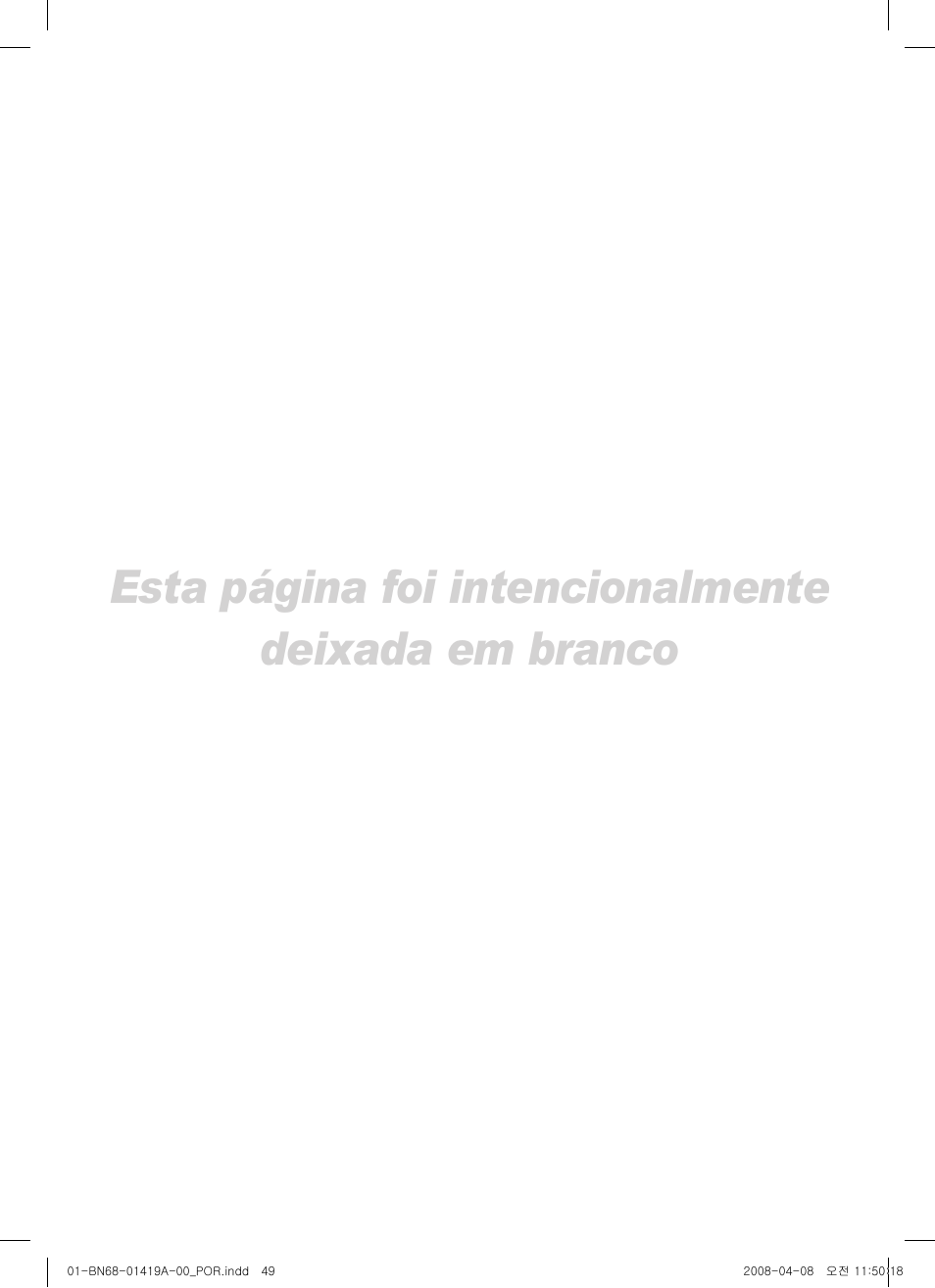 Esta página foi intencionalmente deixada em branco | Samsung PS42A416C1D User Manual | Page 344 / 394