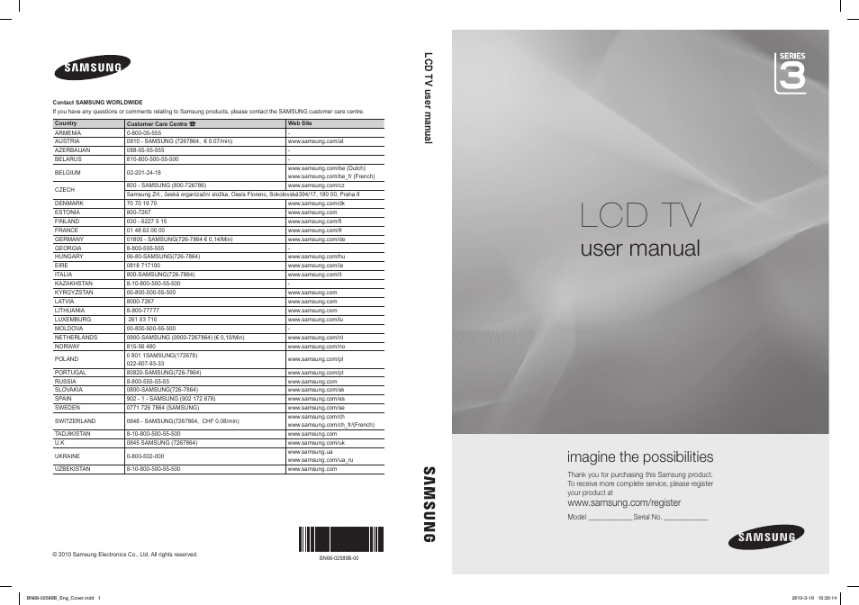 Samsung LE32C350D1W User Manual | 134 pages