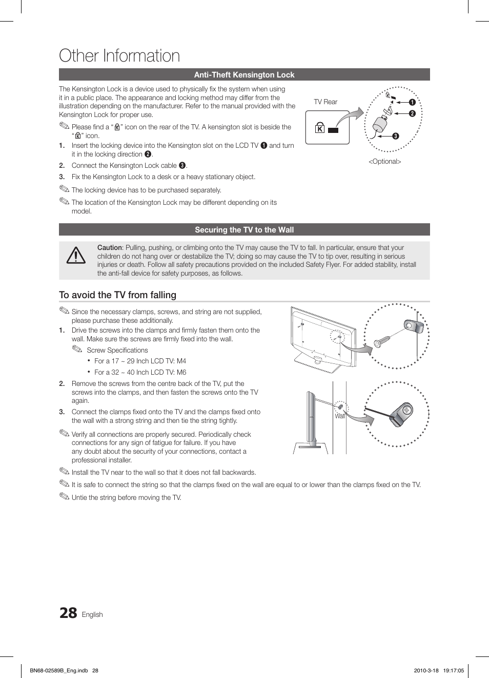 Other information | Samsung LE32C350D1W User Manual | Page 28 / 134