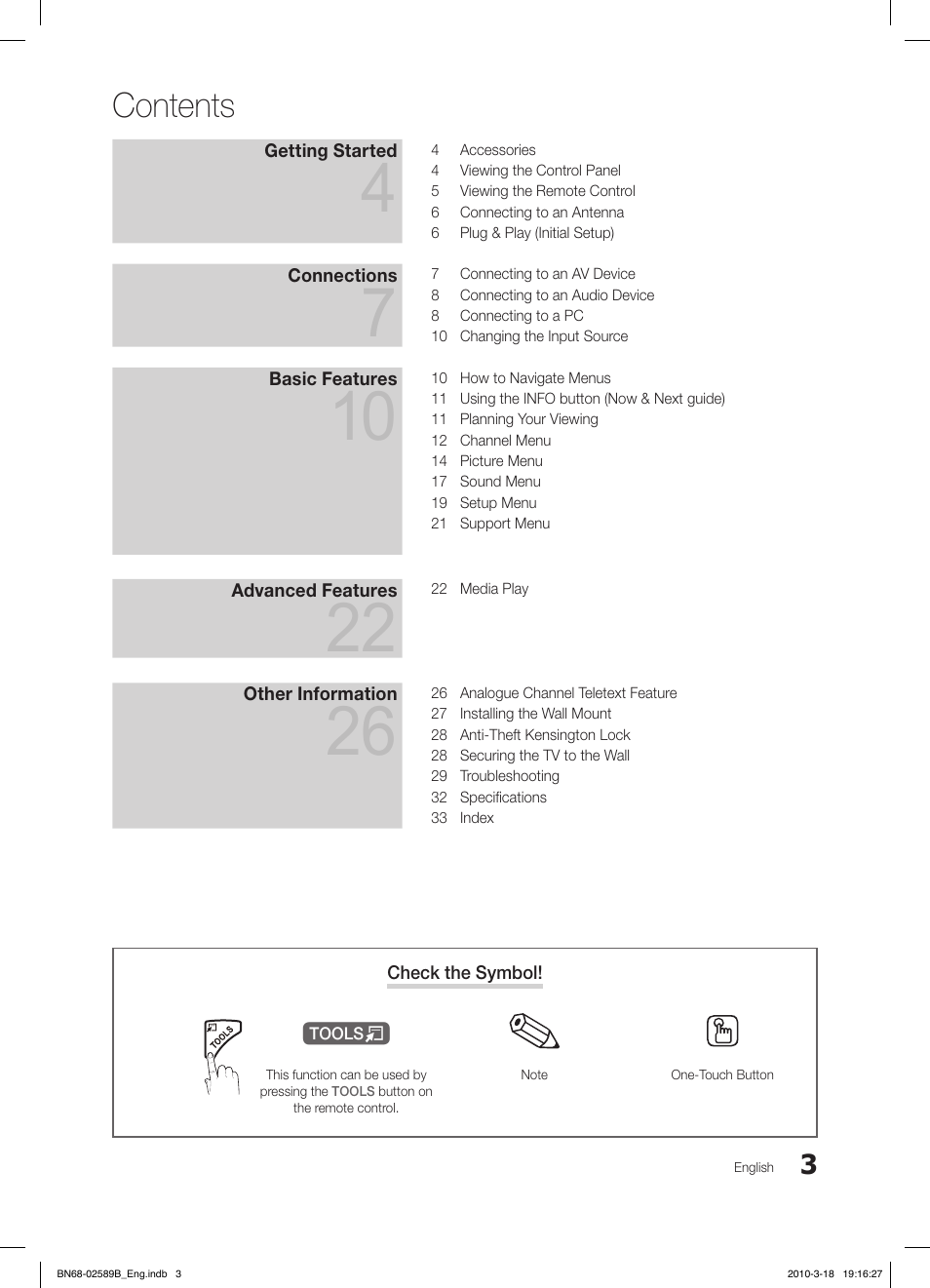 Samsung LE32C350D1W User Manual | Page 3 / 134