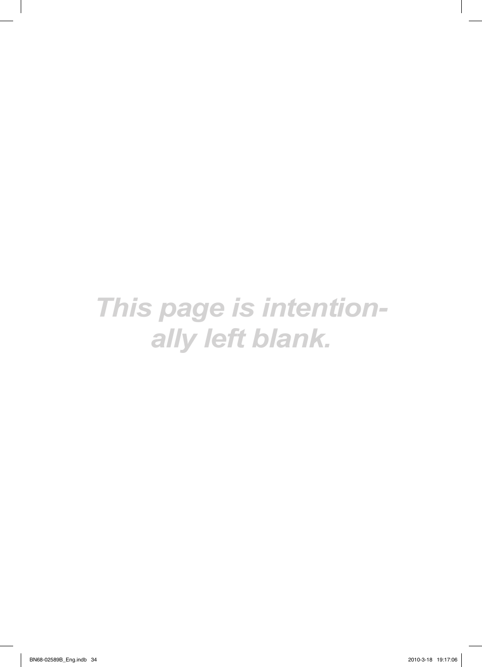 This page is intention- ally left blank | Samsung LE32C350D1W User Manual | Page 34 / 134