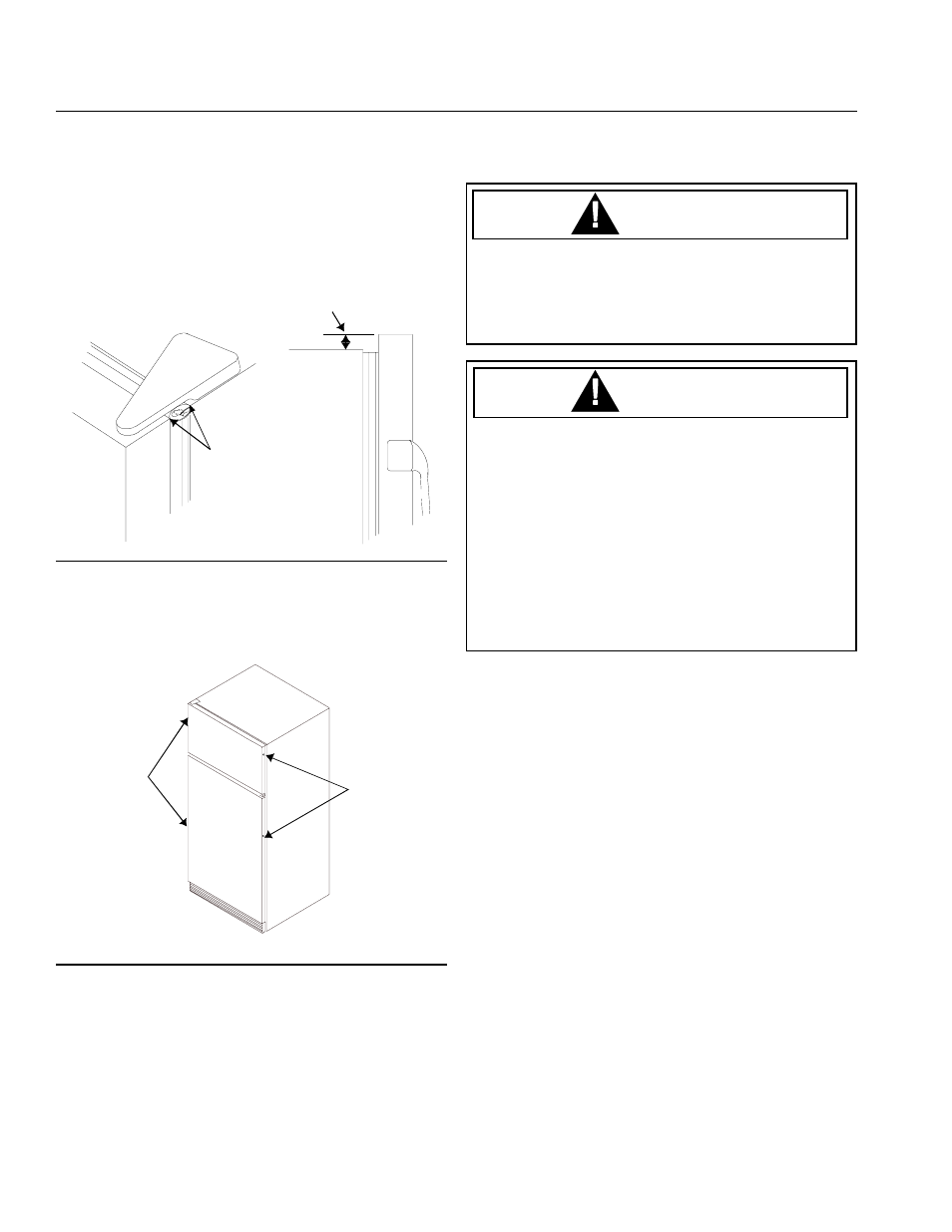 Caution, Connect ice maker water supply line | Amana Top-Freezer Refrigerator User Manual | Page 6 / 57