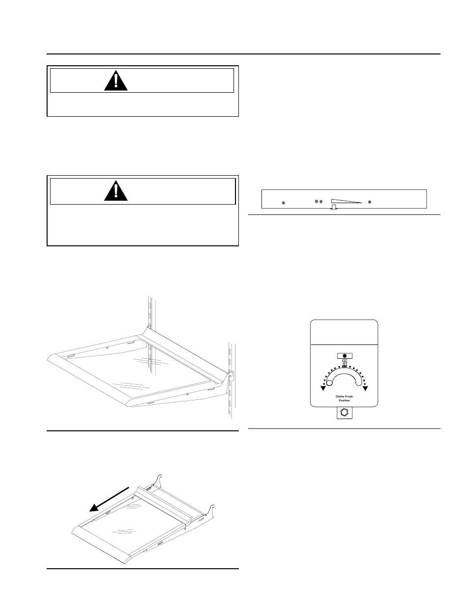 Fresh food features, Caution | Amana Top-Freezer Refrigerator User Manual | Page 9 / 57