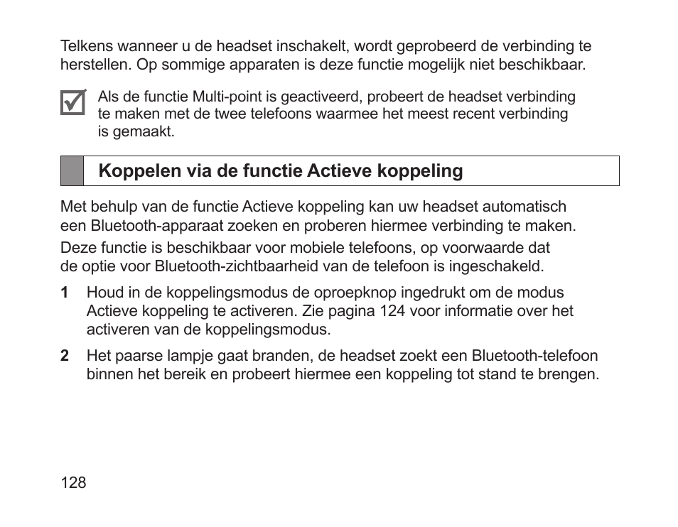 Koppelen via de functie actieve koppeling | Samsung HM1700 User Manual | Page 130 / 143