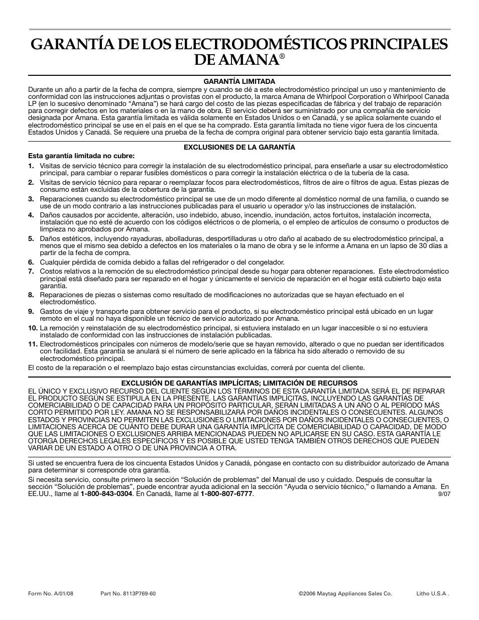 Amana 700 User Manual | Page 76 / 76