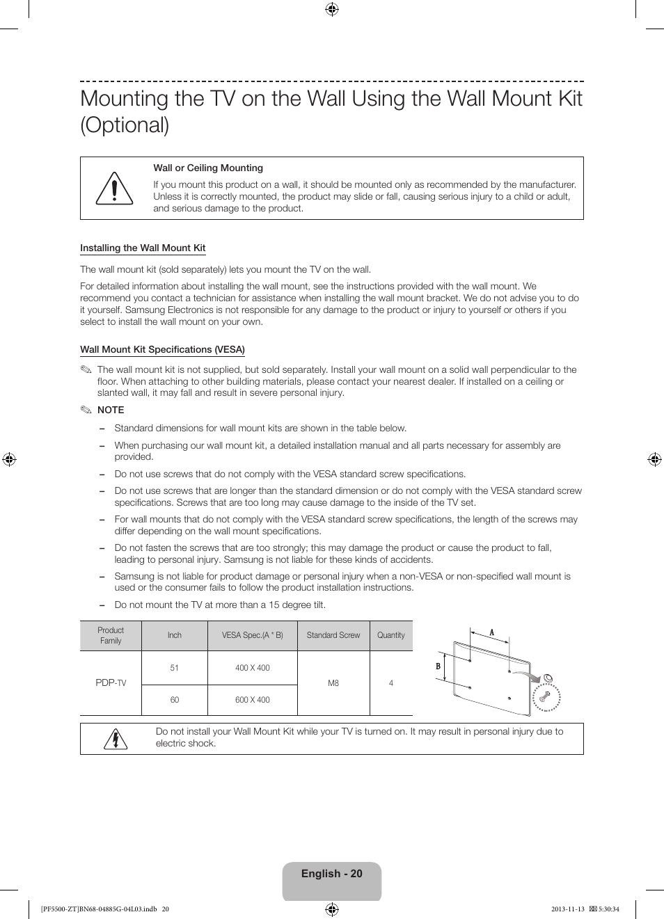 Samsung PS60F5500AY User Manual | Page 20 / 75