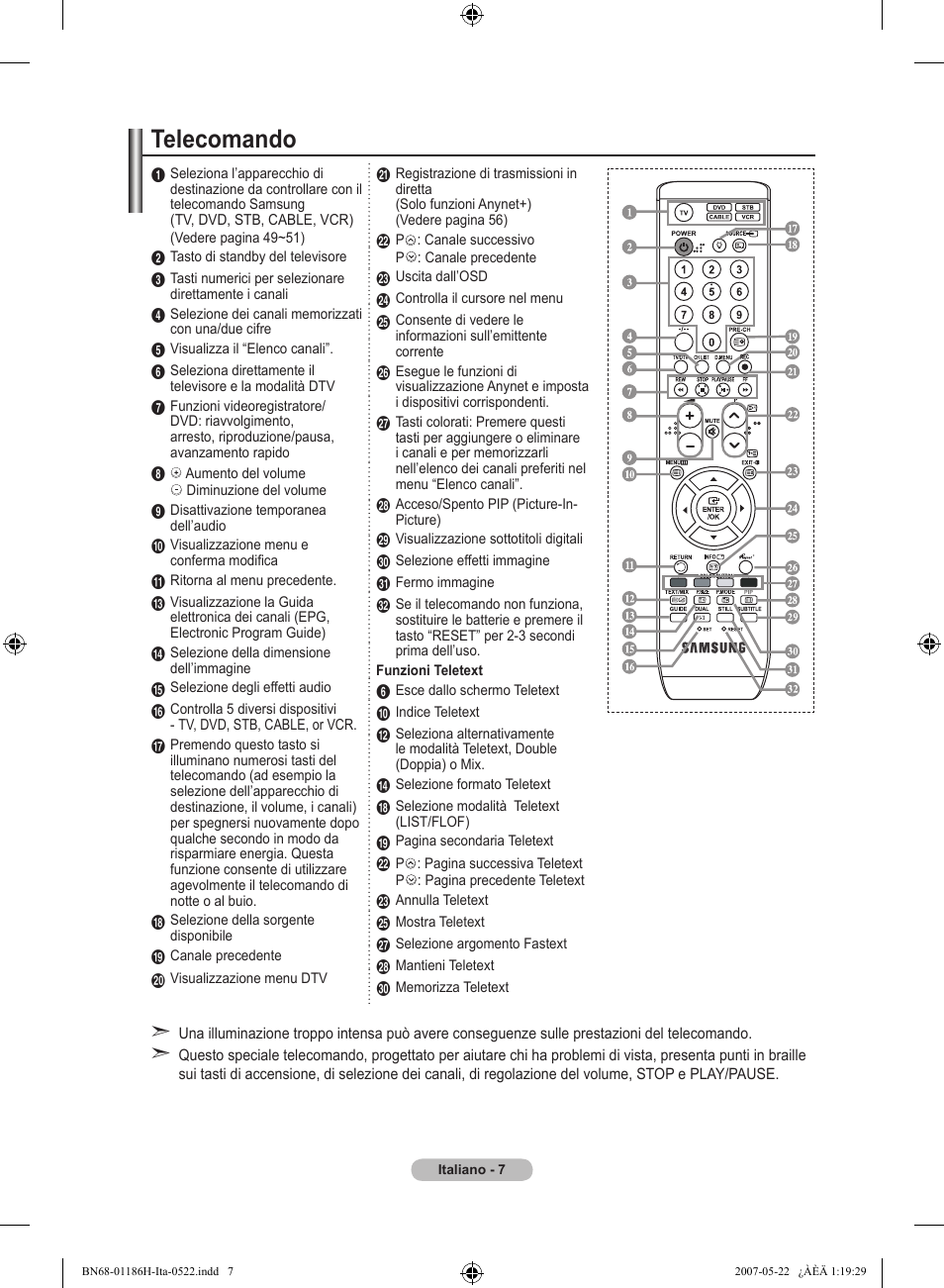 Telecomando | Samsung LE32M87BD User Manual | Page 249 / 545