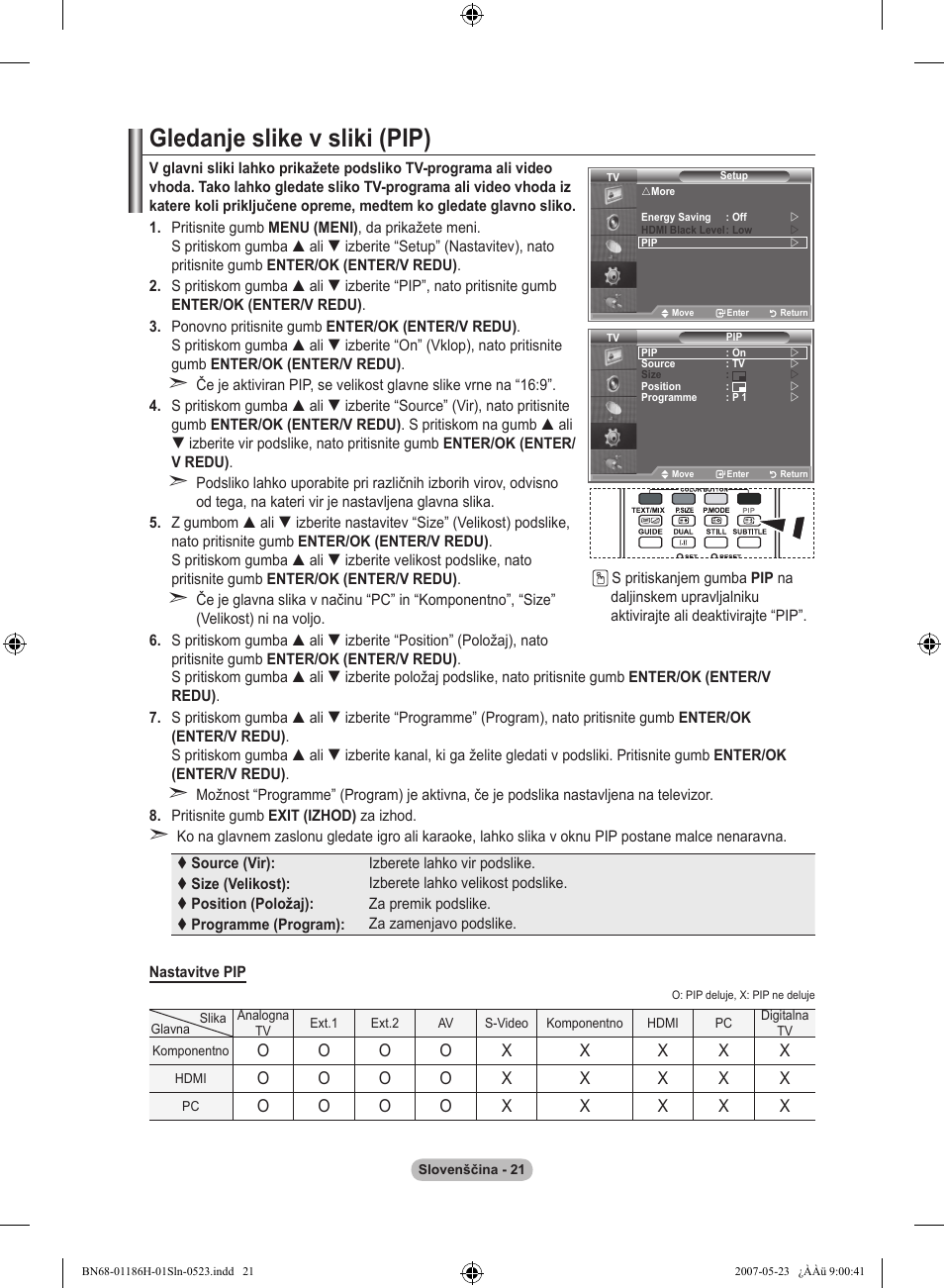 Gledanje slike v sliki (pip) | Samsung LE32M87BD User Manual | Page 505 / 545