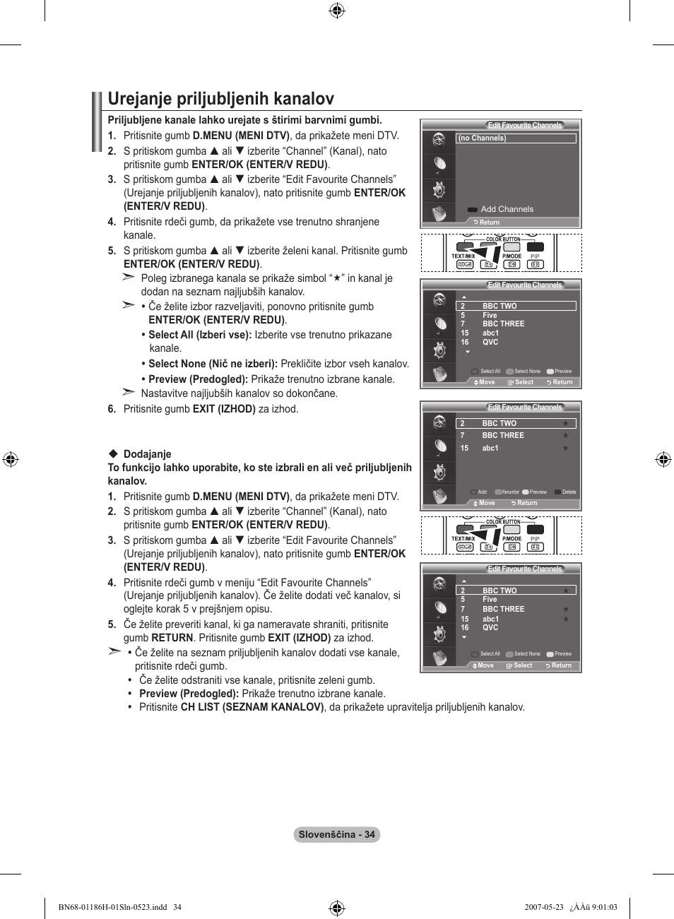 Urejanje priljubljenih kanalov | Samsung LE32M87BD User Manual | Page 518 / 545