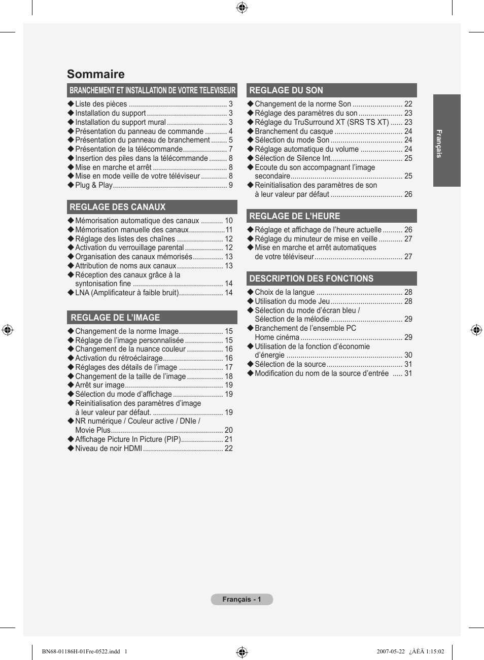 Sommaire | Samsung LE32M87BD User Manual | Page 63 / 545