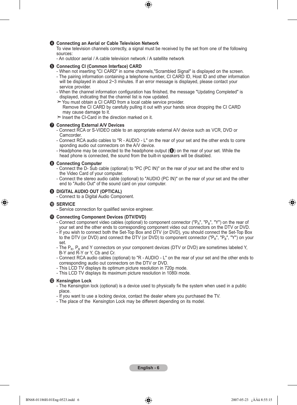 Samsung LE32M87BD User Manual | Page 8 / 545