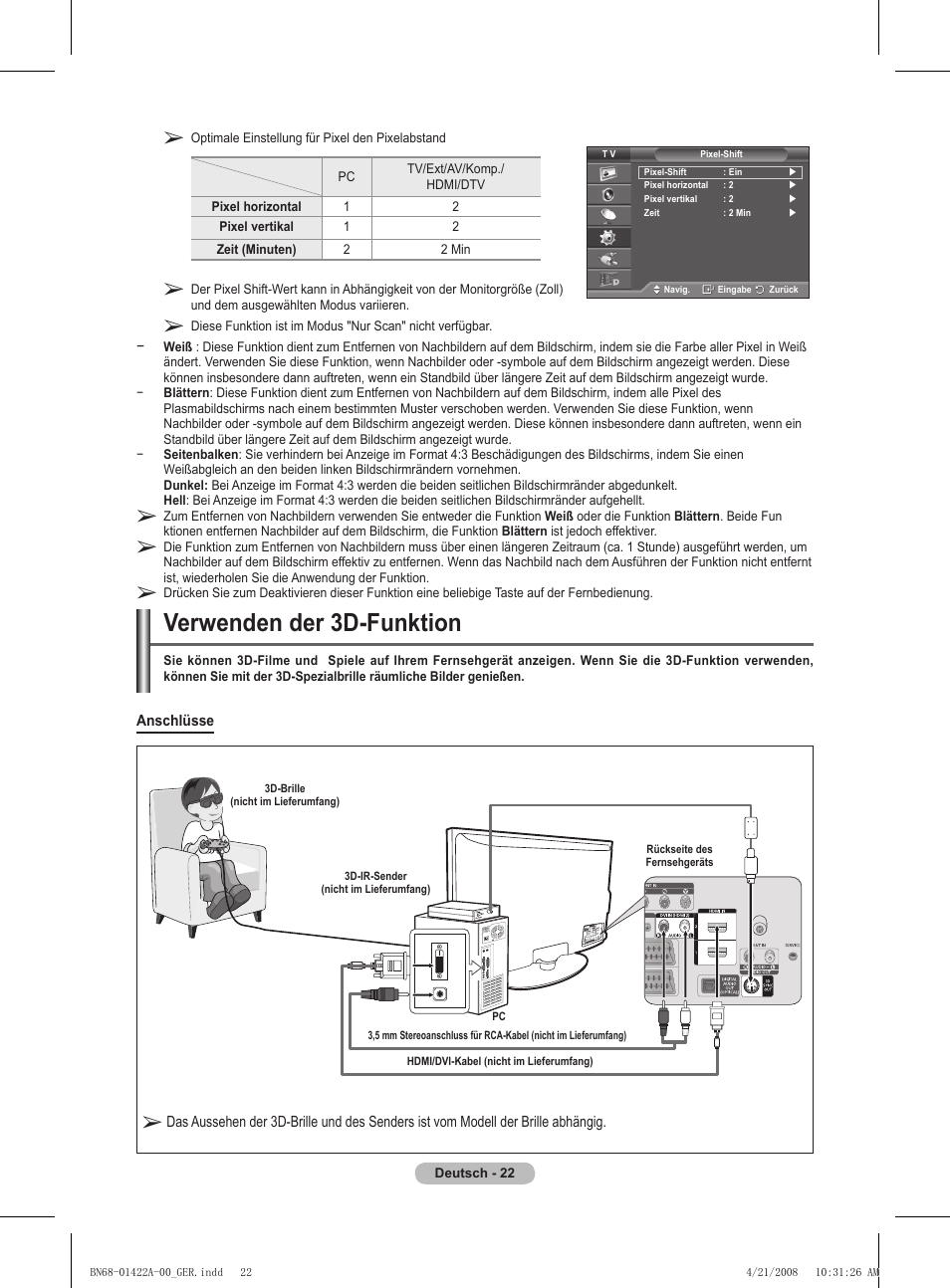 Verwenden der d-funktion | Samsung PS50A476P1D User Manual | Page 133 / 444