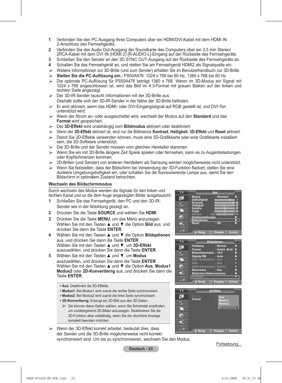 Samsung PS50A476P1D User Manual | Page 134 / 444