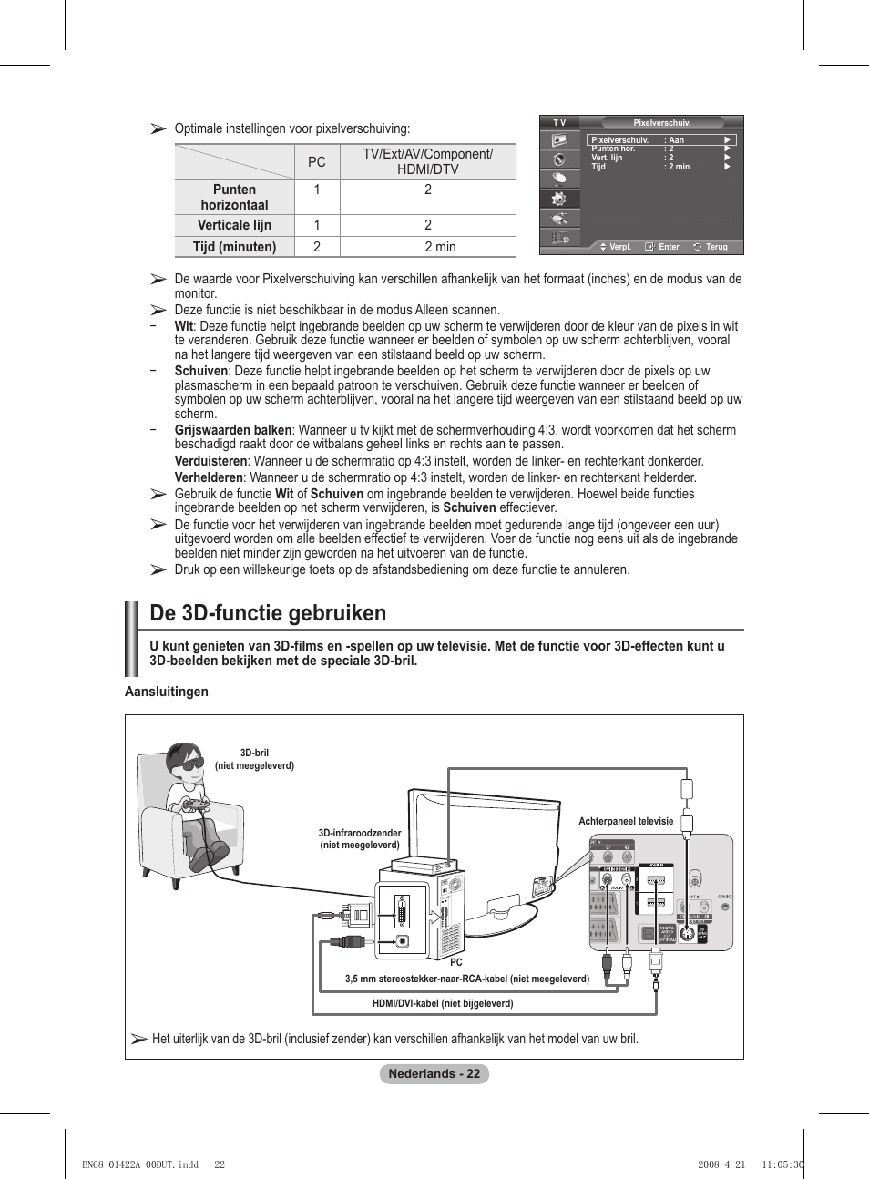 De d-functie gebruiken | Samsung PS50A476P1D User Manual | Page 188 / 444