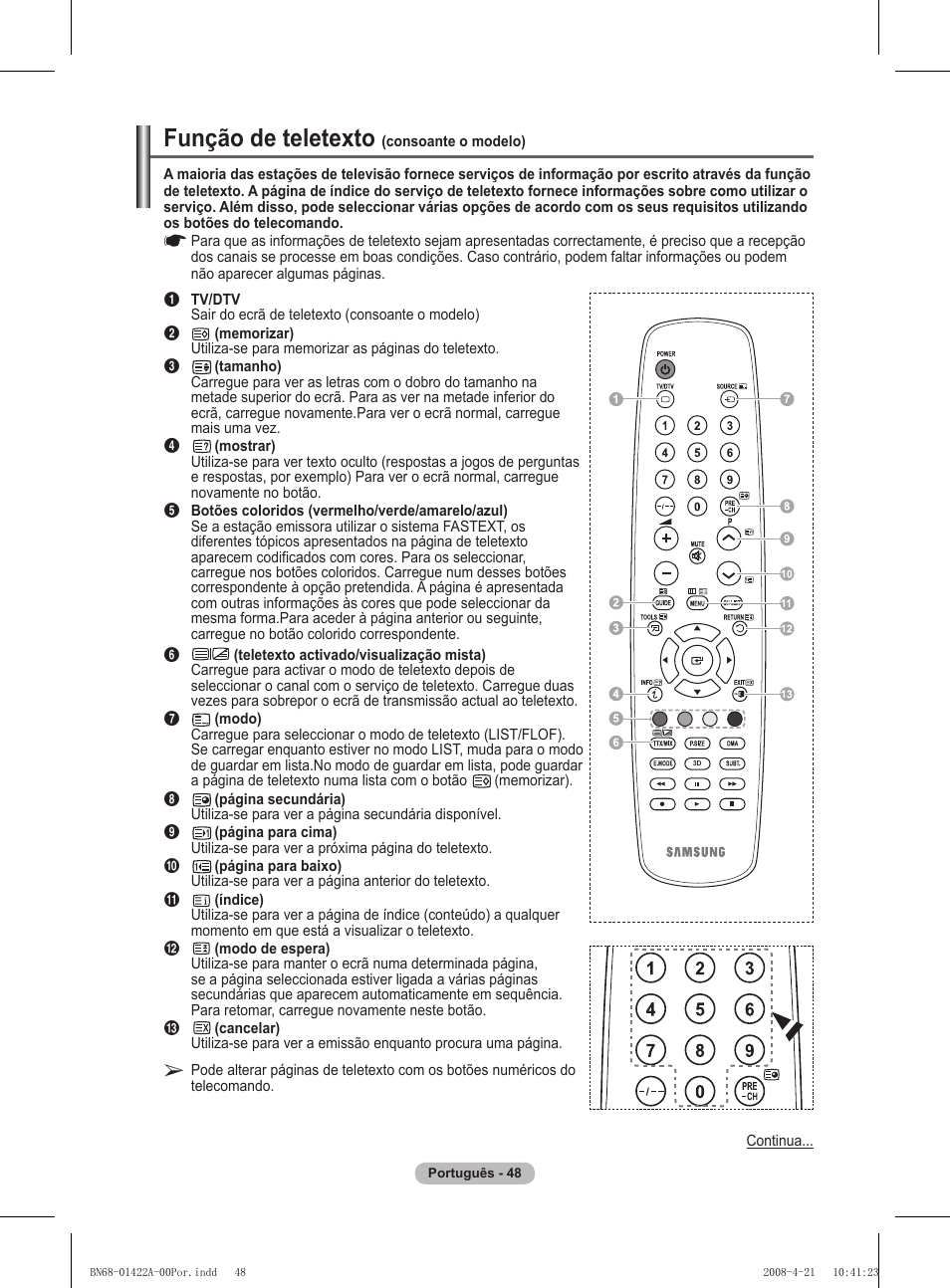 Função de teletexto | Samsung PS50A476P1D User Manual | Page 381 / 444