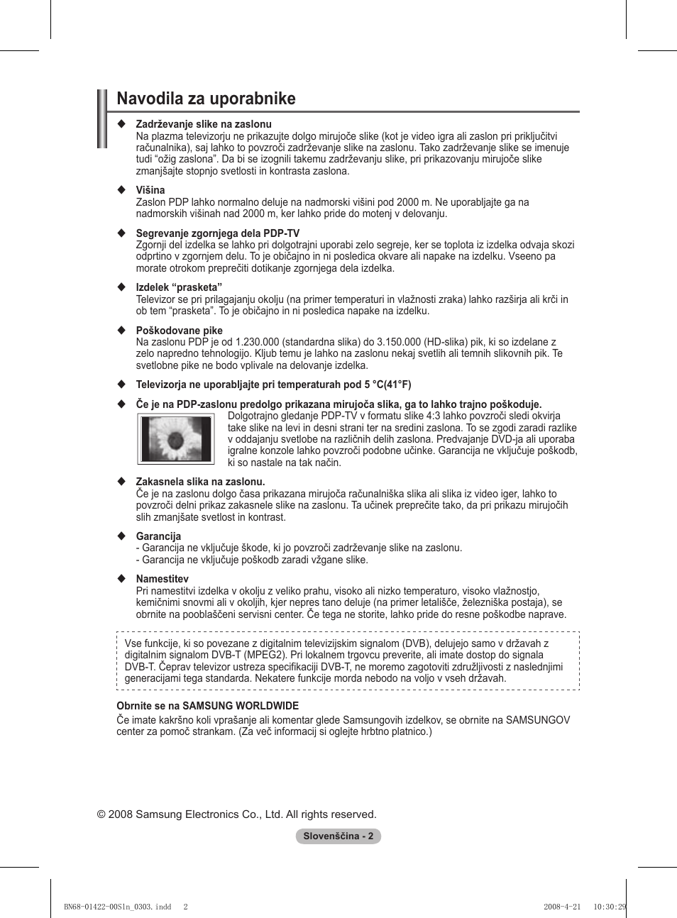 Navodila za uporabnike | Samsung PS50A476P1D User Manual | Page 390 / 444