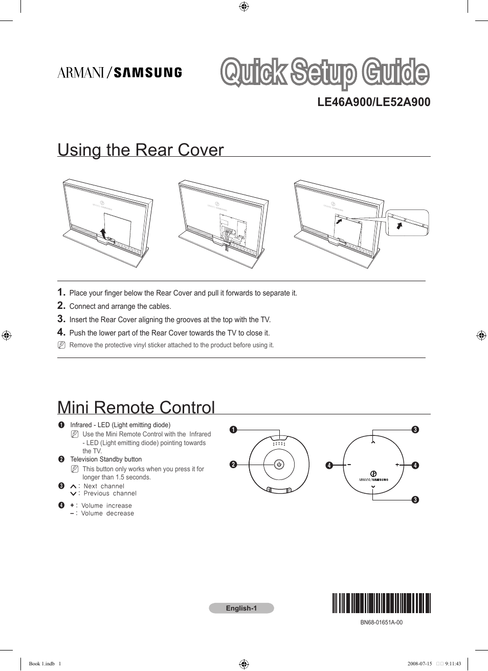 Samsung LE46A900G1F User Manual | 32 pages