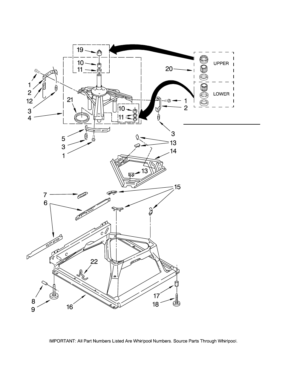 Machine base, Machine base parts | Amana NTW5400TQ0 User Manual | Page 8 / 13