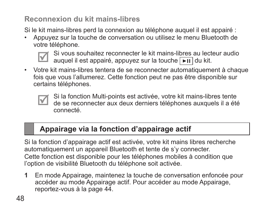 Appairage via la fonction d’appairage actif | Samsung BHS3000 User Manual | Page 50 / 173