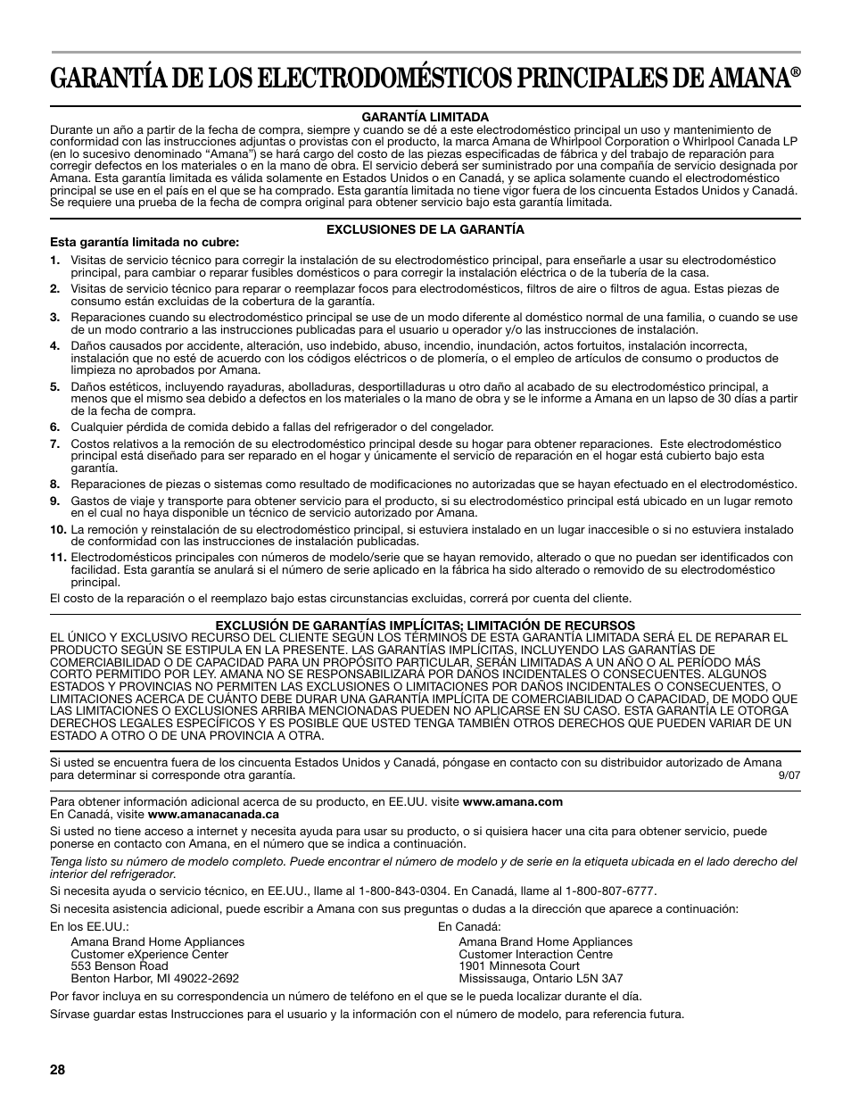 Amana ASD2522VRW User Manual | Page 28 / 42