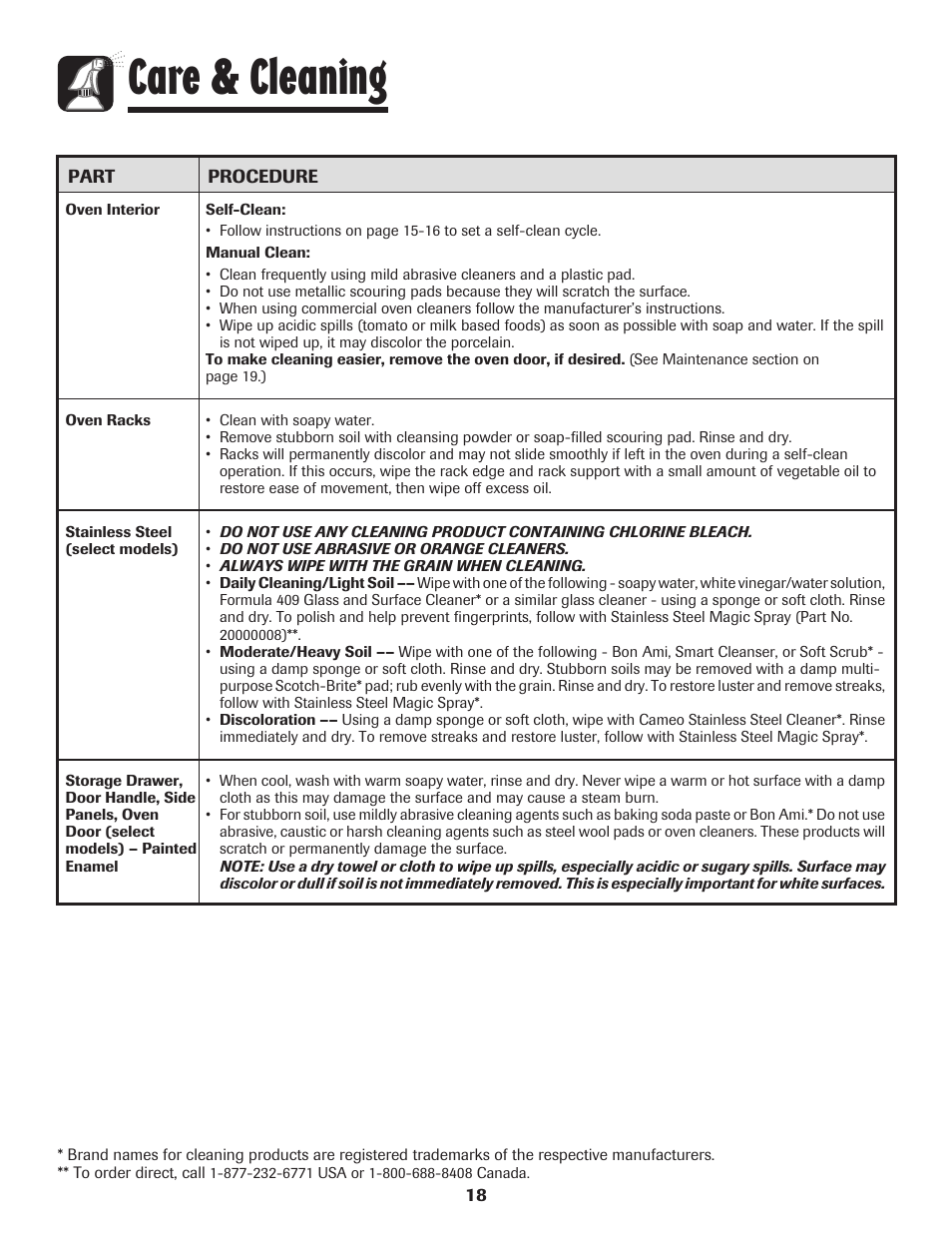 Care & cleaning | Amana 8113P595-60 User Manual | Page 19 / 76