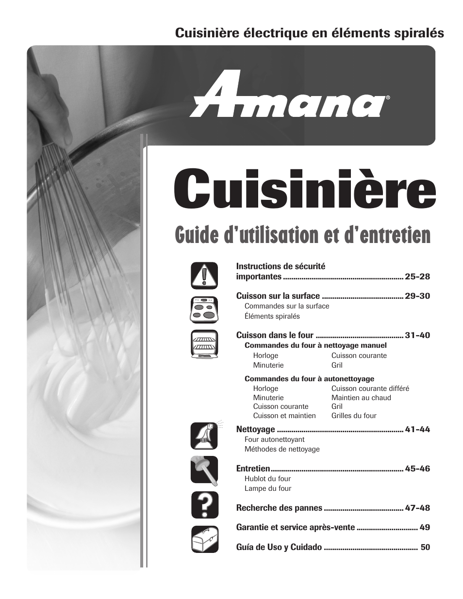 Cuisinière, Guide d’utilisation et d’entretien | Amana 8113P595-60 User Manual | Page 25 / 76