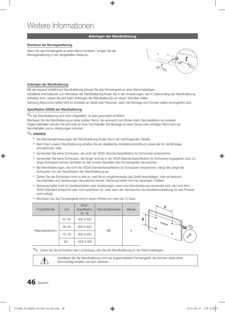 Weitere informationen | Samsung PS50C680G5W User Manual | Page 150 / 474