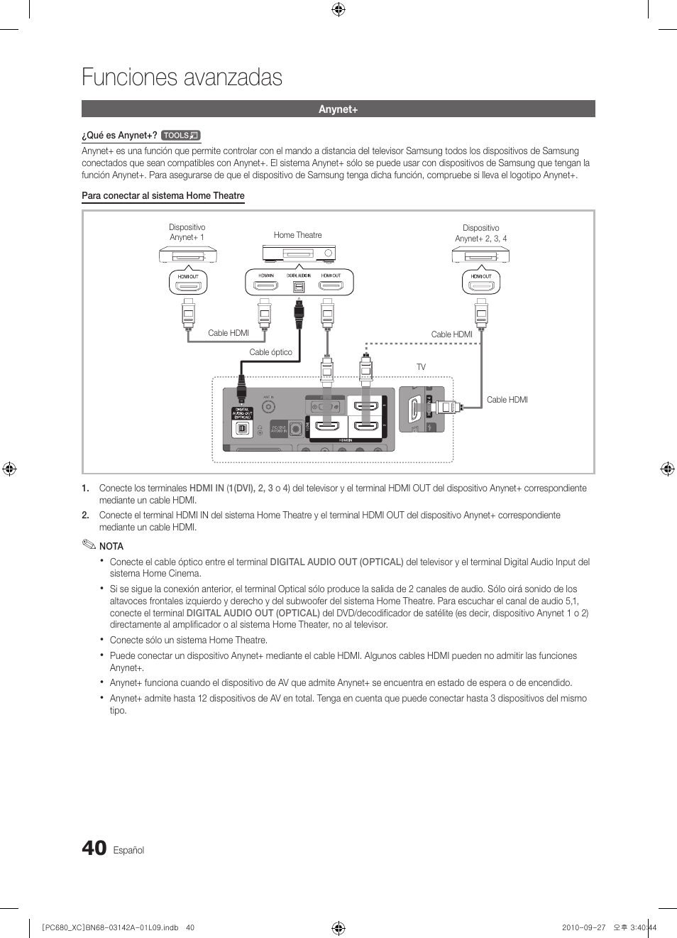 Funciones avanzadas | Samsung PS50C680G5W User Manual | Page 302 / 474