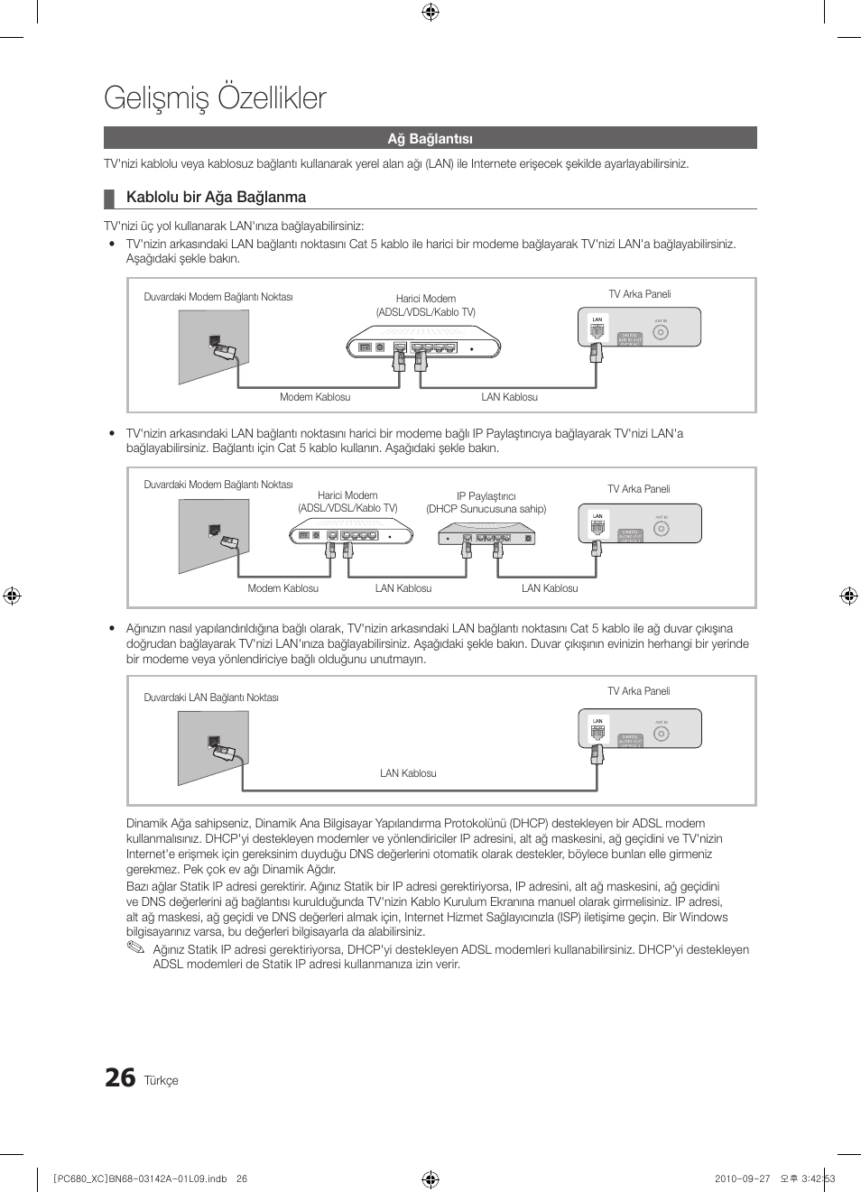 Gelişmiş özellikler | Samsung PS50C680G5W User Manual | Page 445 / 474