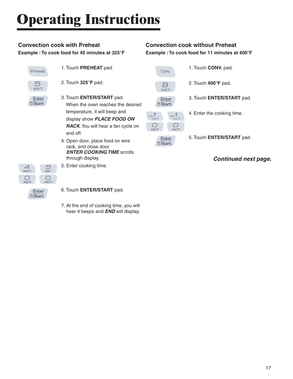 Operating instructions | Amana AMC6158BCB User Manual | Page 17 / 84