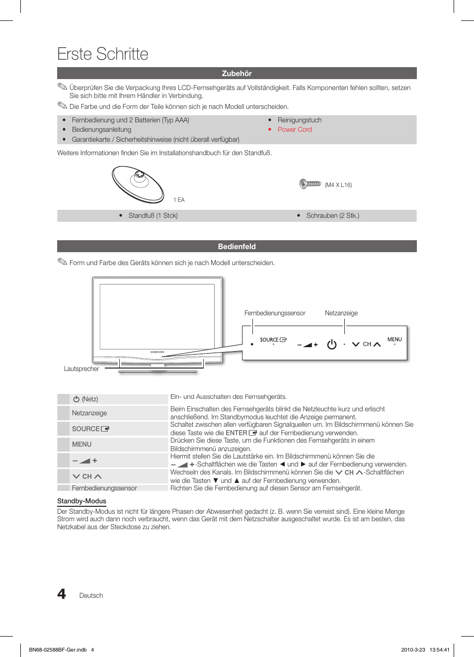 Erste schritte | Samsung LE19C350D1W User Manual | Page 37 / 134