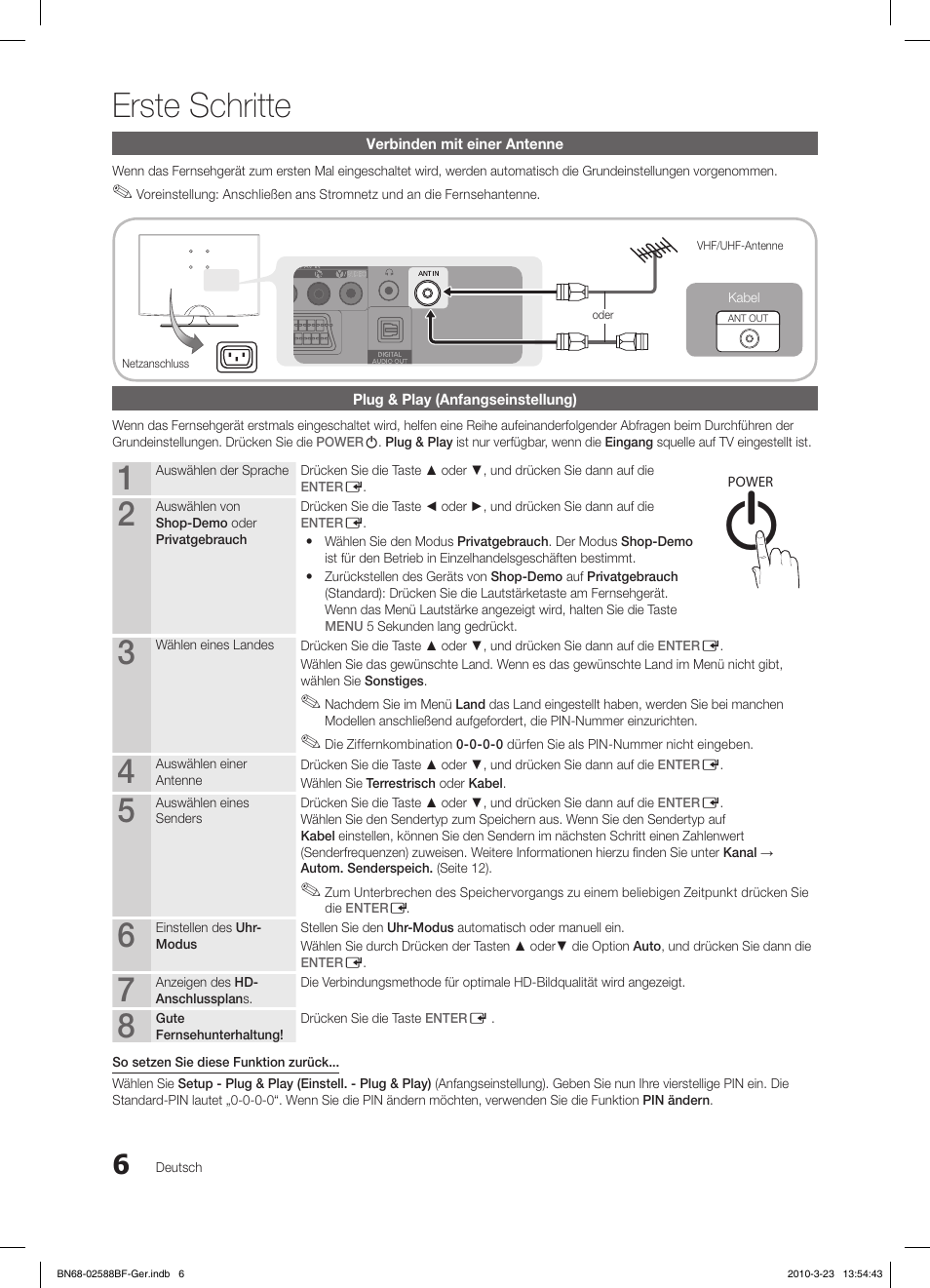 Erste schritte | Samsung LE19C350D1W User Manual | Page 39 / 134