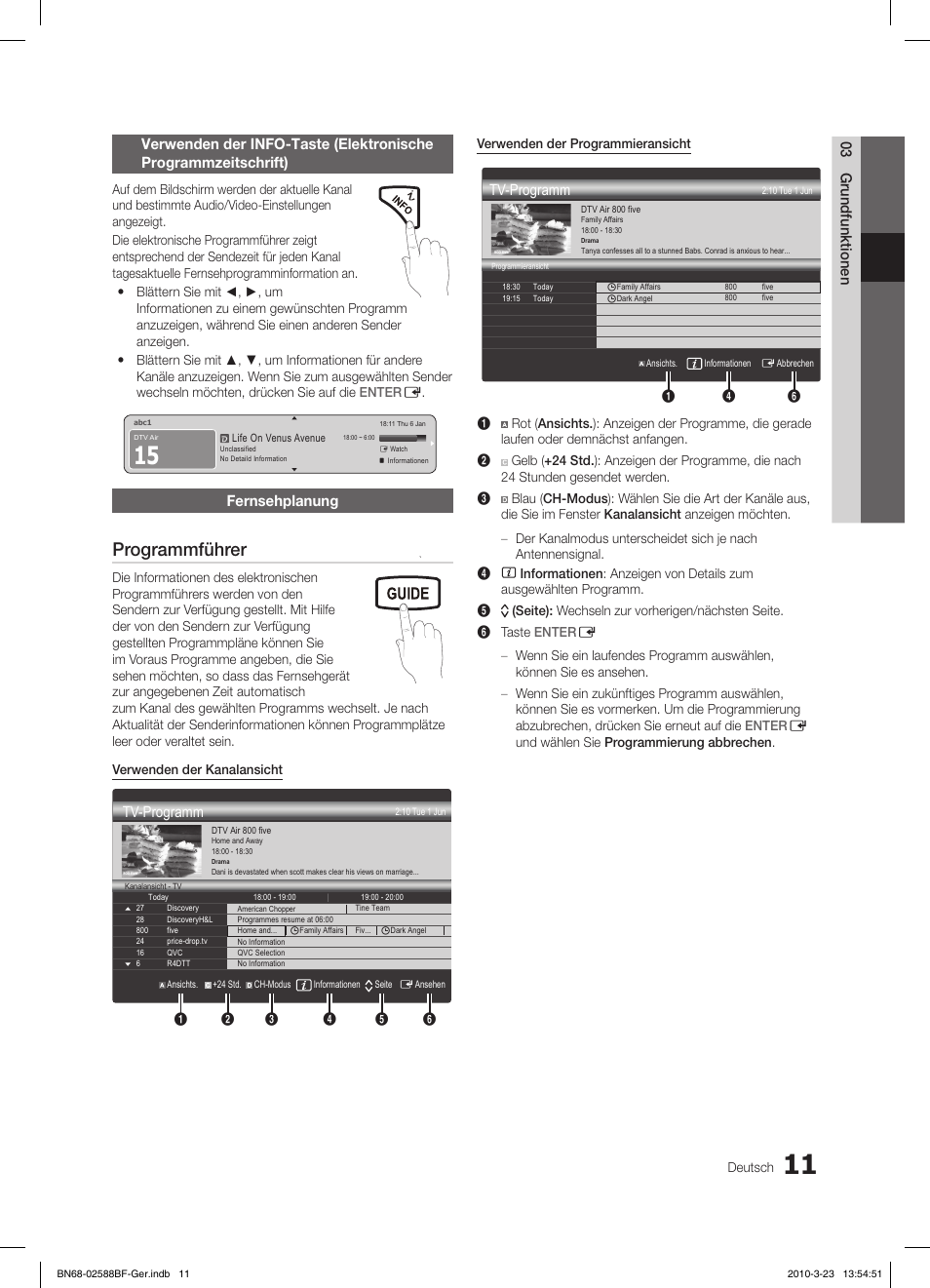 Fav.ch p.mode dual mts, Programmführer, Media.p | Samsung LE19C350D1W User Manual | Page 44 / 134