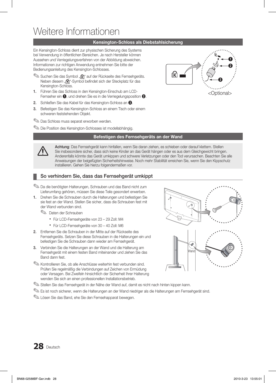 Weitere informationen | Samsung LE19C350D1W User Manual | Page 61 / 134