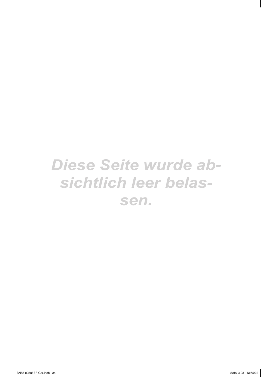 Diese seite wurde ab- sichtlich leer belas- sen | Samsung LE19C350D1W User Manual | Page 67 / 134
