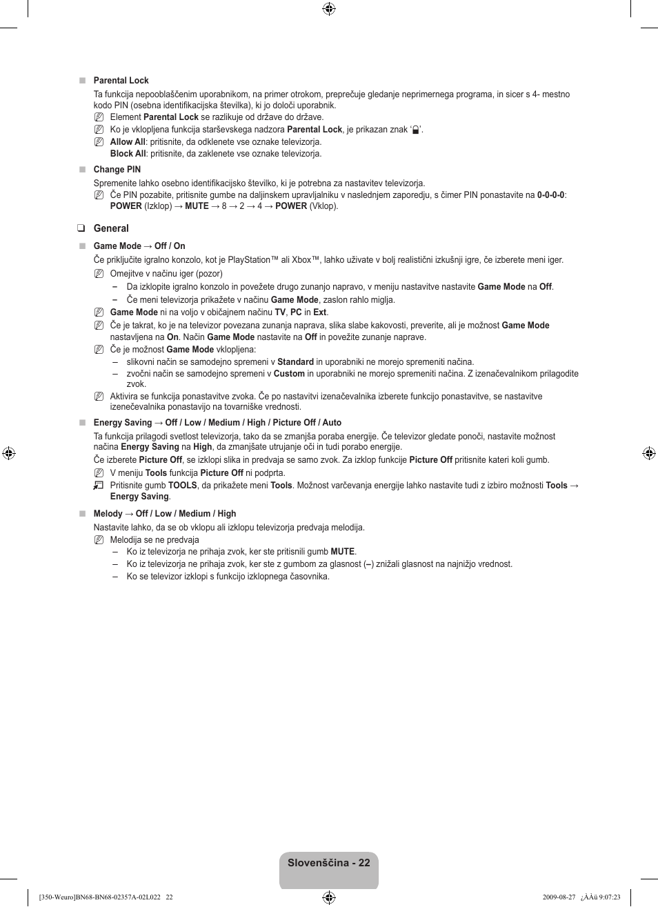 Samsung LE22B350F2W User Manual | Page 262 / 314