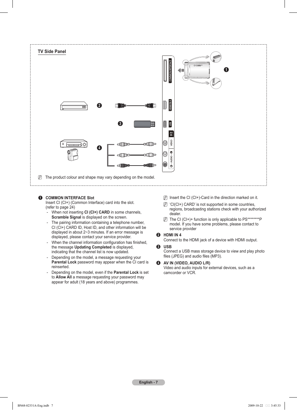 Samsung PS50B551T3W User Manual | Page 7 / 419