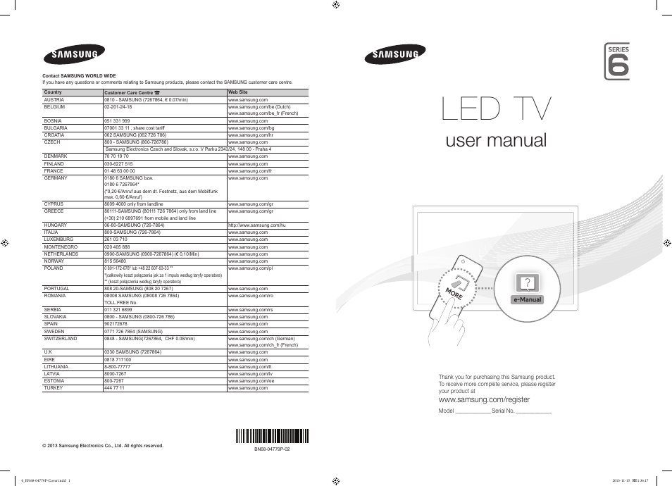 Samsung UE50F6740SS User Manual | 97 pages