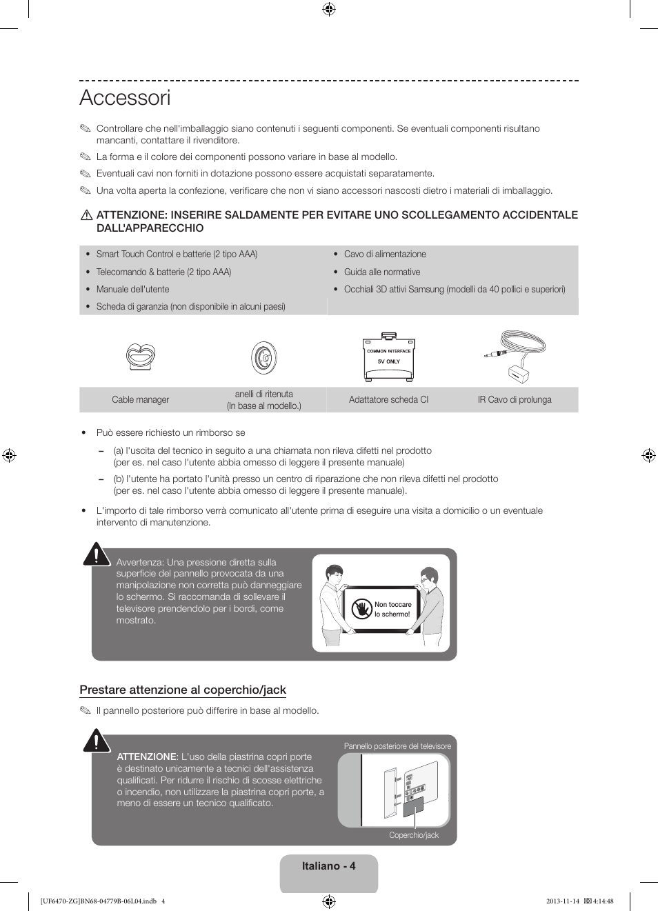 Accessori | Samsung UE50F6740SS User Manual | Page 76 / 97
