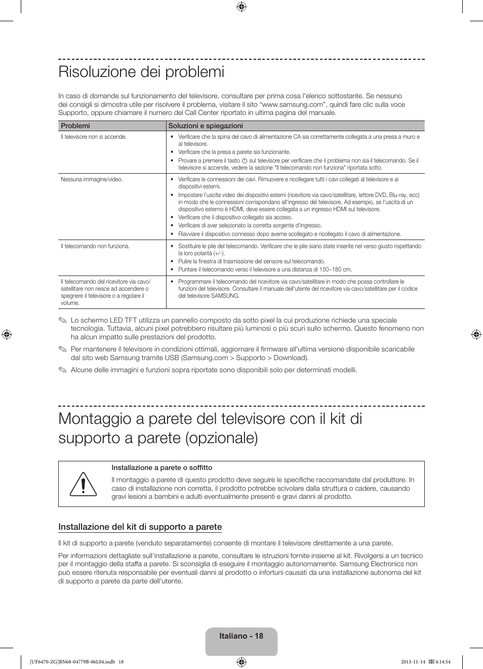 Risoluzione dei problemi | Samsung UE50F6740SS User Manual | Page 90 / 97