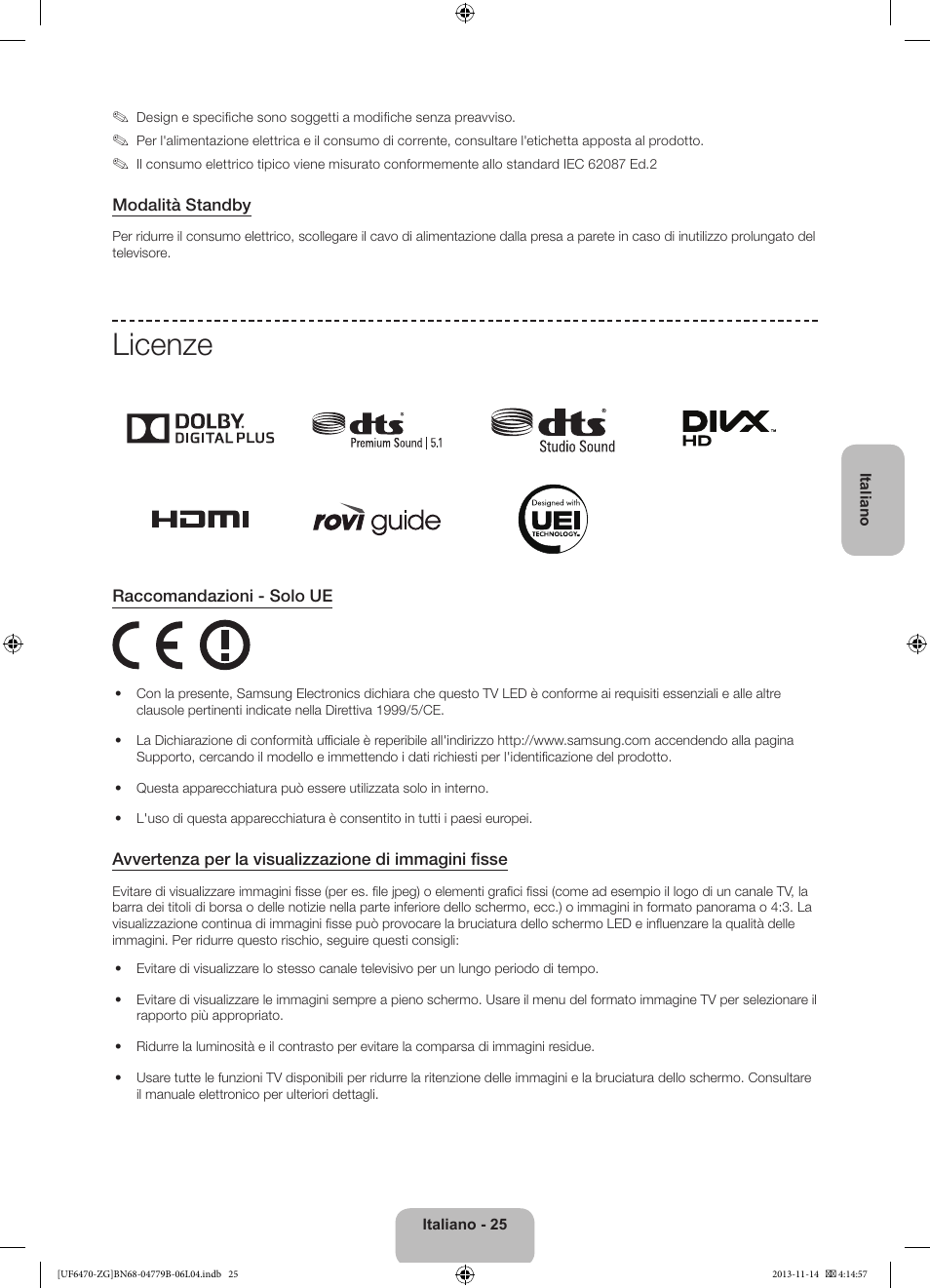 Licenze | Samsung UE50F6740SS User Manual | Page 97 / 97