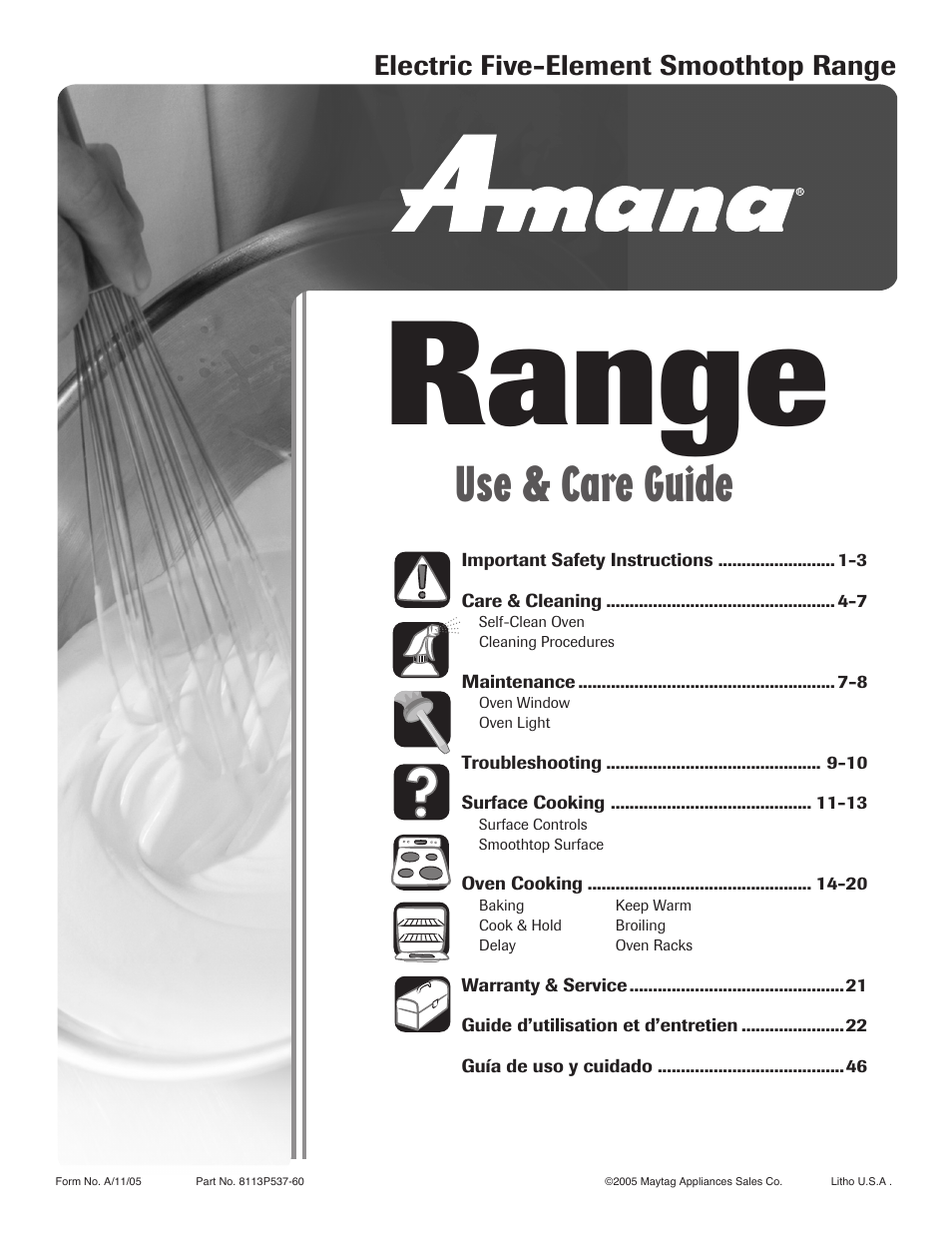 Amana Electric Smoothtop Range User Manual | 72 pages