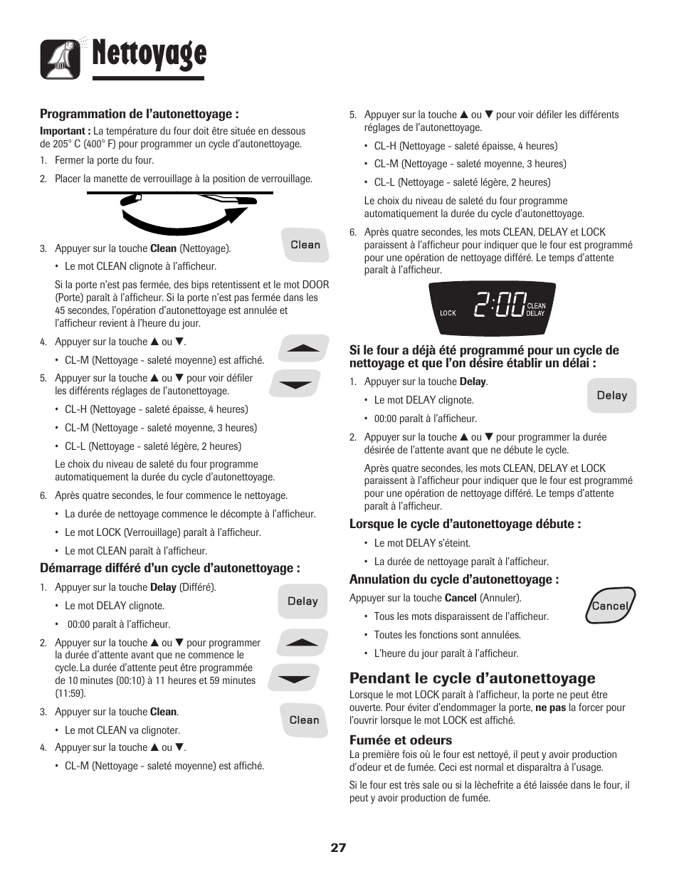 Nettoyage, Pendant le cycle d’autonettoyage | Amana Electric Smoothtop Range User Manual | Page 28 / 72
